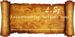 Leitersdorfer Szilvánusz névjegykártya